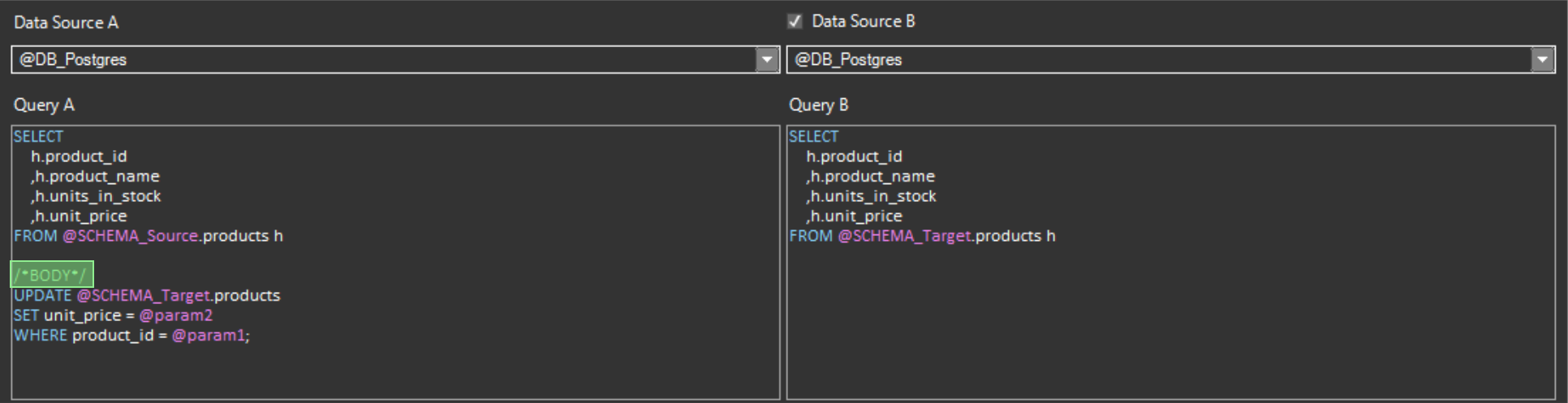 OMrun test data object - query view