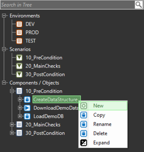 OMrun test object drop down