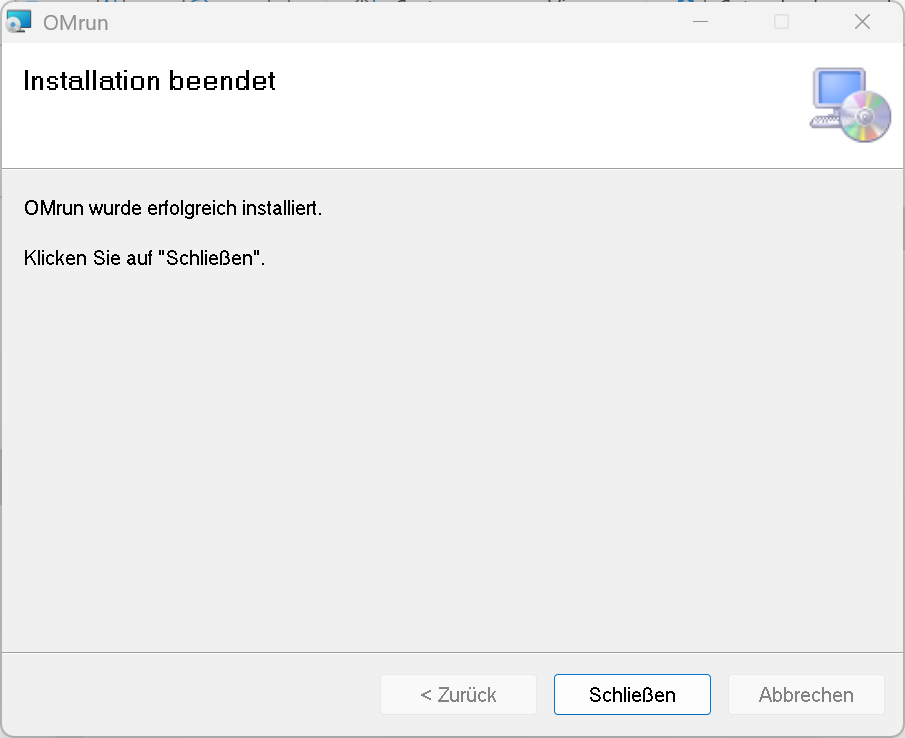 OMrun Installation Step 3
