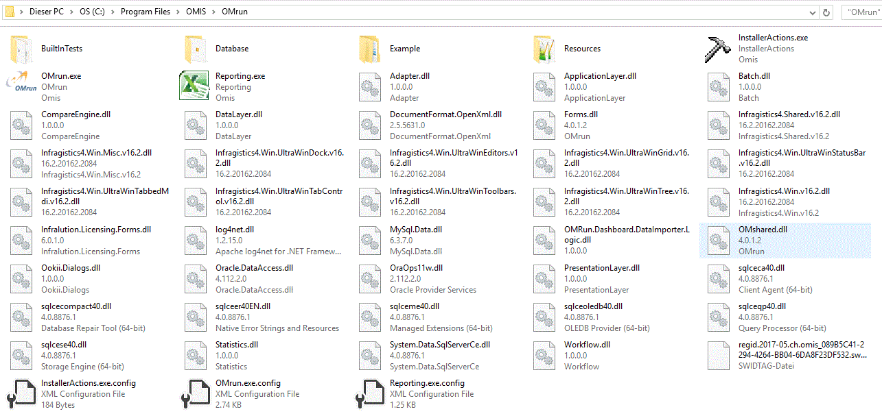 OMrun application installation path