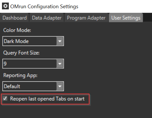 reopen last opened tabs Option
