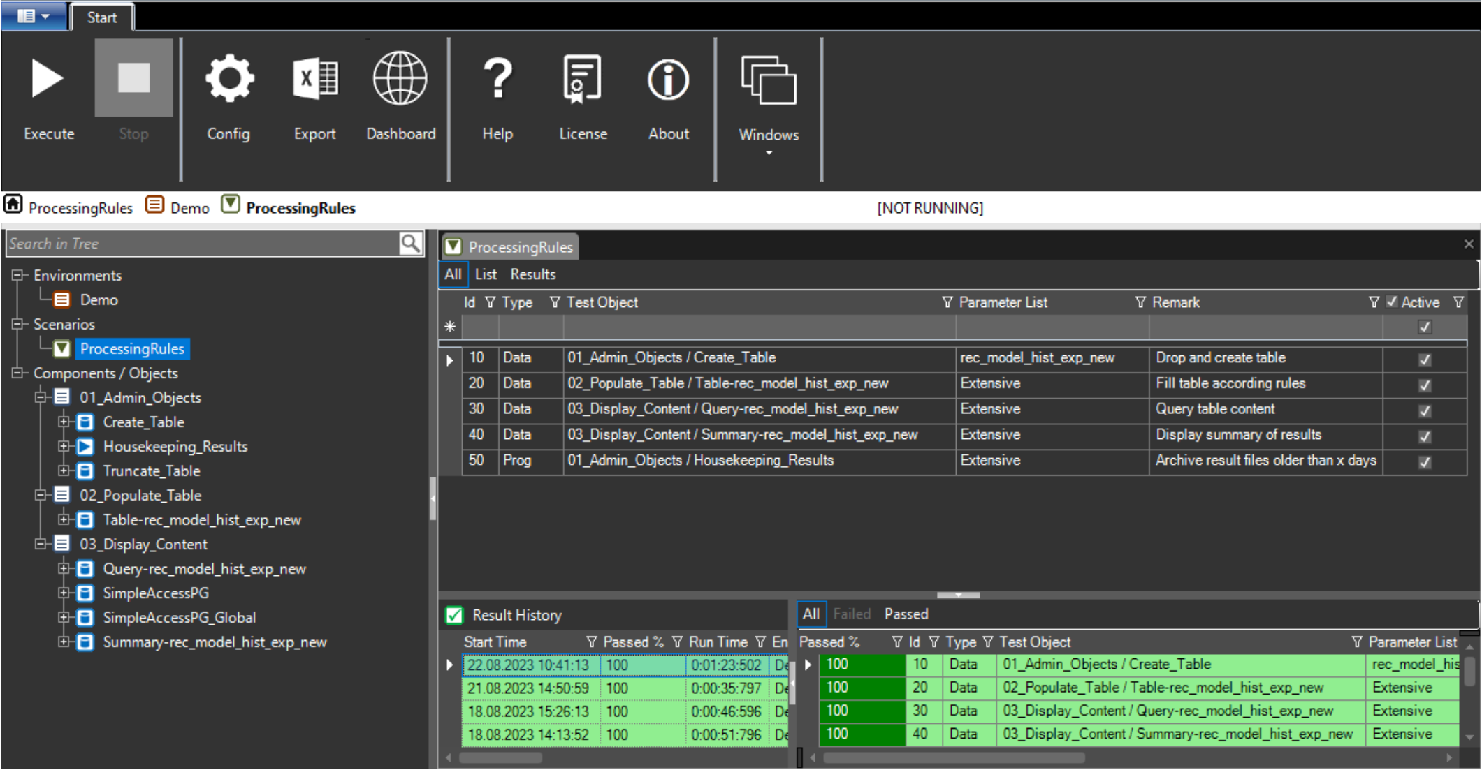 OMrun Overview Screen