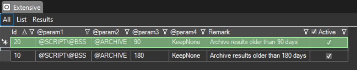 OMrun parameter list detail