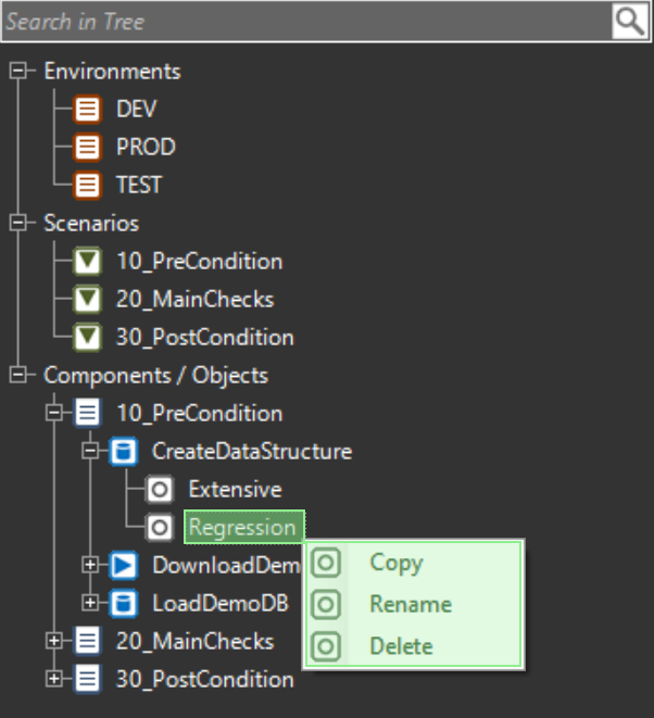 OMrun parameter list drop down