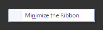 OMrun minimize ribbon button