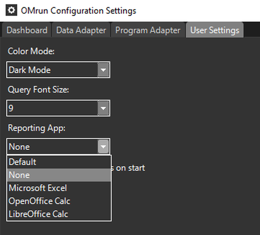 Selecting Reporting Application