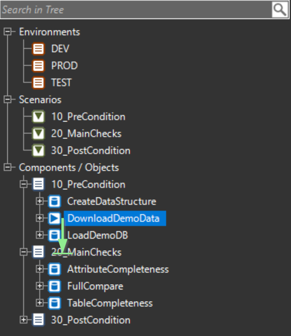 OMrun test program object - drag & drop
